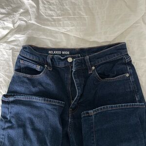 MUJI RELAXED WIDE DARK WASH JEANS